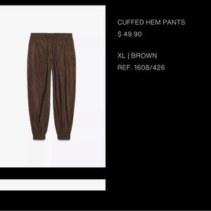 Zara Dark Brown Cuffed Joggers